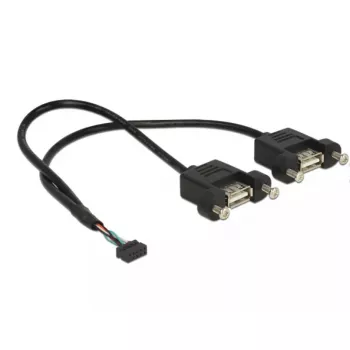 Kabel USB DeLOCK 84832 USB 2.0 0,25 m 2 x USB A Czarny