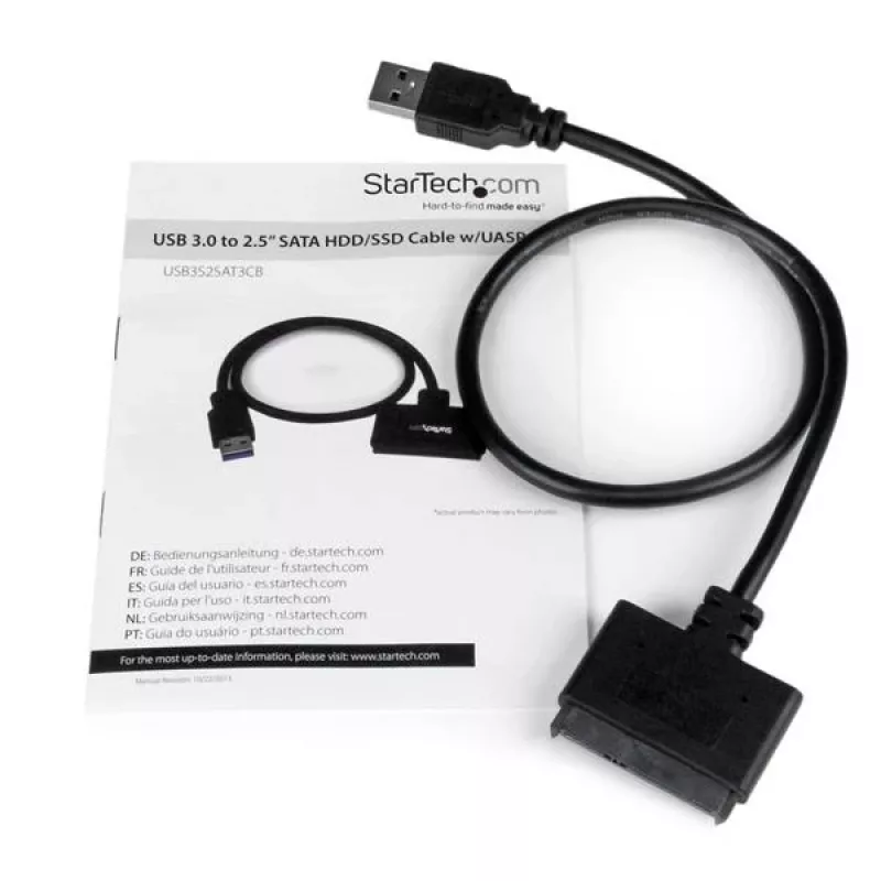 StarTech.com Kabel SATA na USB z UASP, Czarny, 6 Gbit/s, CE, FCC, 0 - 60 °C, -10 - 70 °C, 49 mm