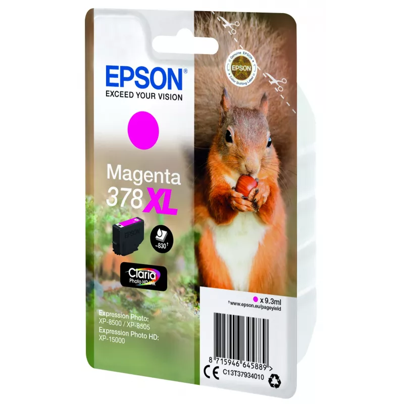 Wkład atramentowy EPSON Singlepack Cyjan 378XL Squirrel Clara Photo HD
