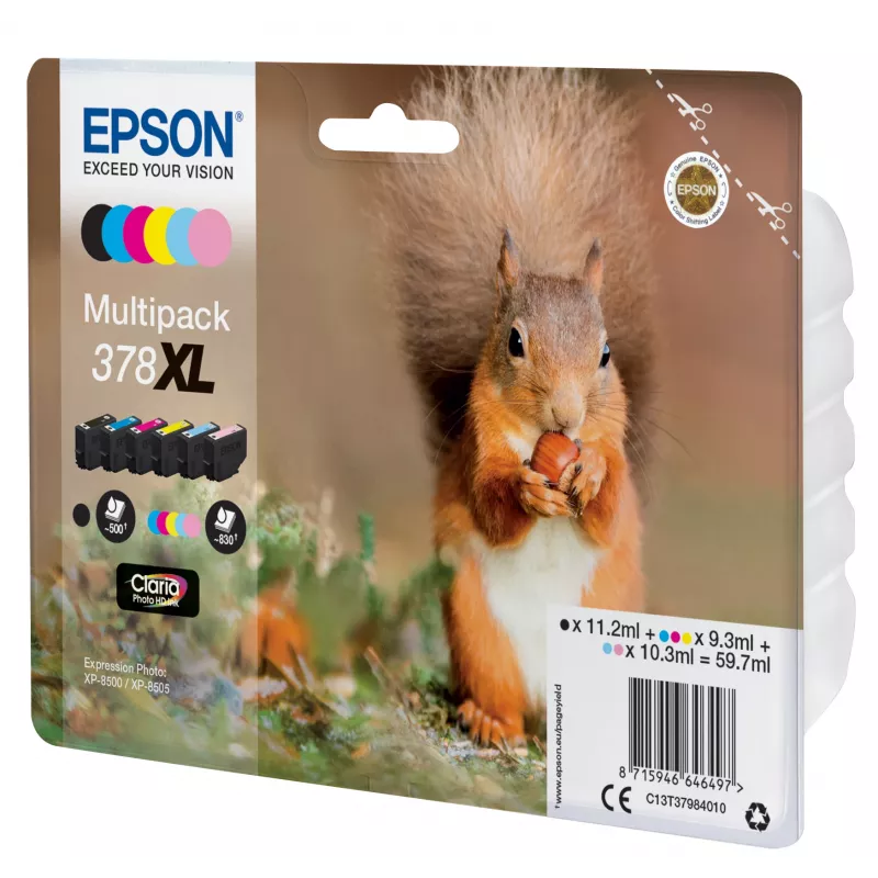 Epson Squirrel Multipack 6-kolorów 378XL Claria Photo HD Atrament