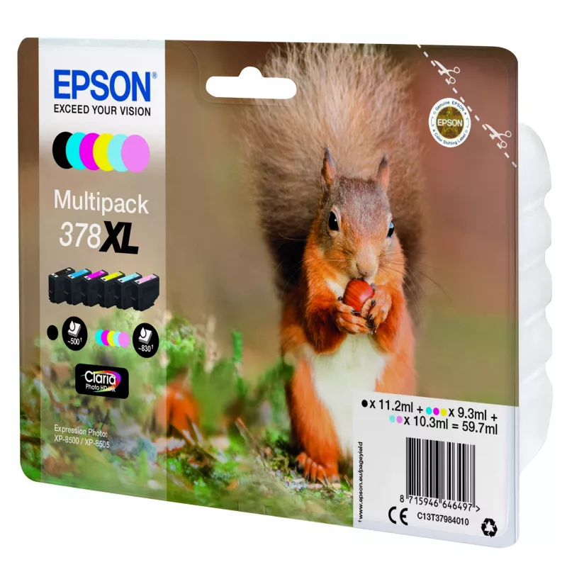 Epson Squirrel Multipack 6-kolorów 378XL Claria Photo HD Atrament