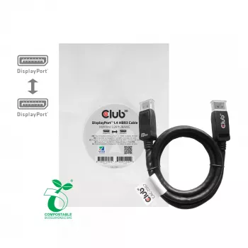 Kabel CLUB3D DisplayPort 1.4 HBR3 1m/3.28ft Męski/Męski 8K60Hz