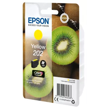 Epson Kiwi Singlepack żółty 202 Claria Premium Ink, Standard Yield, żółty, atrament pigmentowy, 4.1 ml, 1 szt., 300 stron