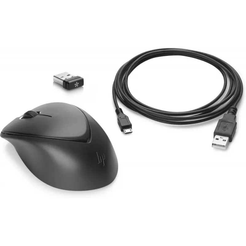 Mysz bezprzewodowa HP Premium, oburęczna, laserowa, RF bezprzewodowa, 1200 DPI, czarna