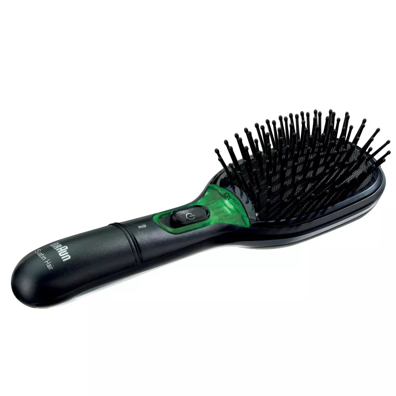 Szczotka do włosów łopatkowa BRAUN BR710 dla dorosłych, czarno-zielona, 175 g