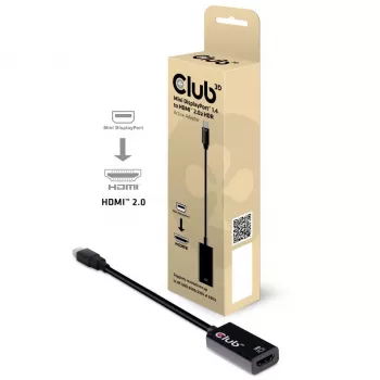 CLUB3D Mini DisplayPort 1.4 na HDMI 2.0b HDR Adapter aktywny
