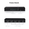 CLUB3D Rozdzielacz HDMI™ 4K@60Hz UHD z zasilaczem sieciowym, 4 porty