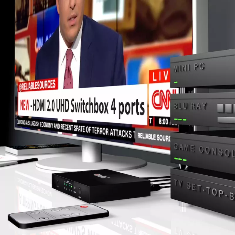 CLUB3D HDMI™ 2.0 UHD 4K60Hz SwitchBox 4 porty z pilotem IR