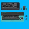 Bezprzewodowy zestaw klawiatury i myszy Logitech MK540 Advanced — pełnowymiarowa klawiatura QWERTY, odbiornik USB, układ US, ergonomiczna mysz, czarno-biały