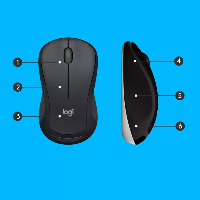 Bezprzewodowy zestaw klawiatury i myszy Logitech MK540 Advanced — pełnowymiarowa klawiatura QWERTY, odbiornik USB, układ US, ergonomiczna mysz, czarno-biały