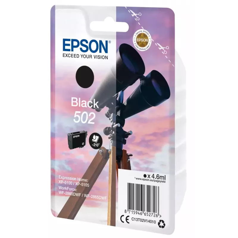 Wkład Epson 502 czarny T02V1 C13T02V14010