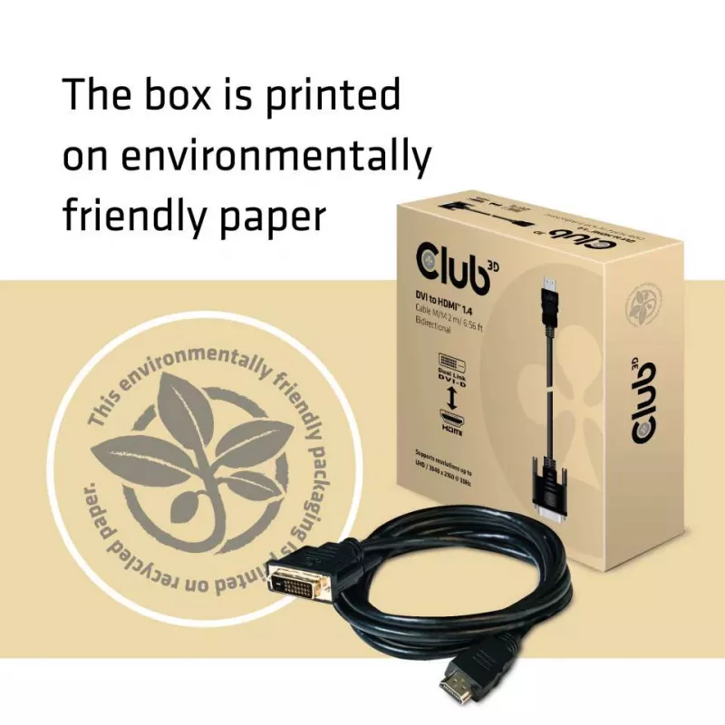 Przewód CLUB3D DVI-HDMI 1.4 M/M 2m/6,56ft Dwukierunkowy