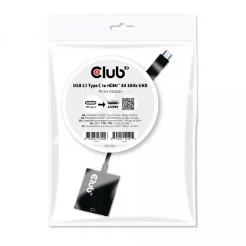Adapter aktywny USB 3.1 Type C na HDMI 2.0 UHD 4K 60Hz CLUB3D CAC-2504