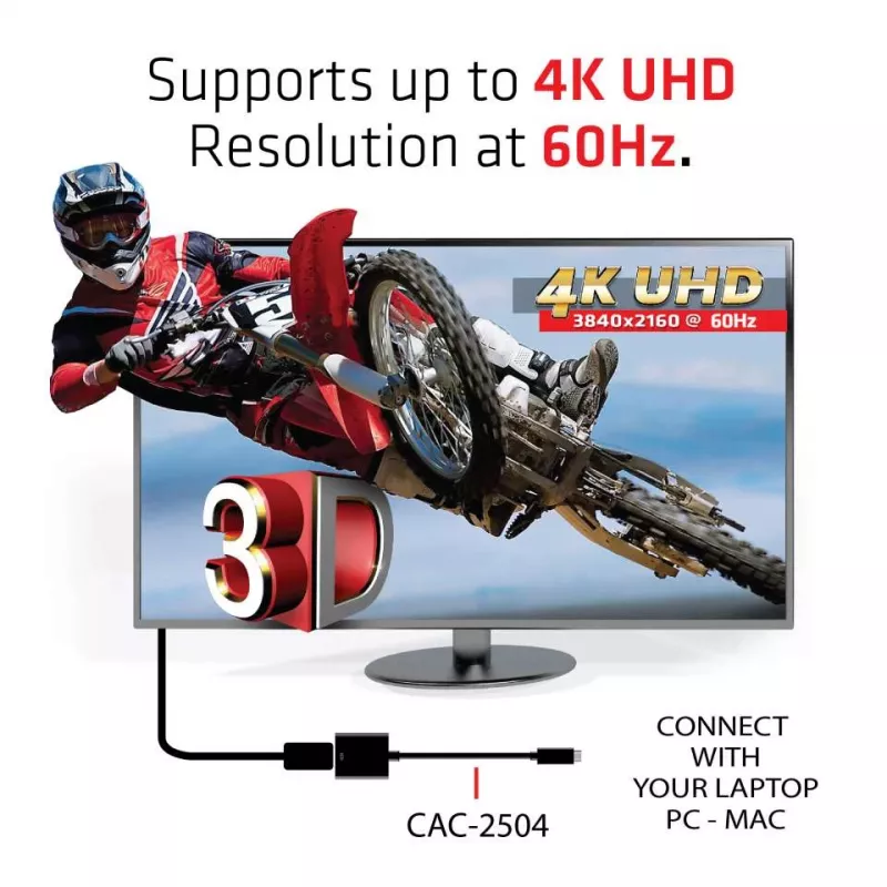 Adapter aktywny USB 3.1 Type C na HDMI 2.0 UHD 4K 60Hz CLUB3D CAC-2504