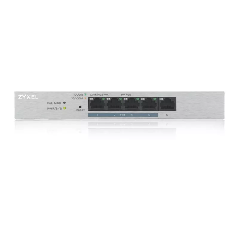 Zyxel GS1200-5HP v2 Zarządzany Gigabit Ethernet (10/100/1000) Power over Ethernet (PoE) Szary