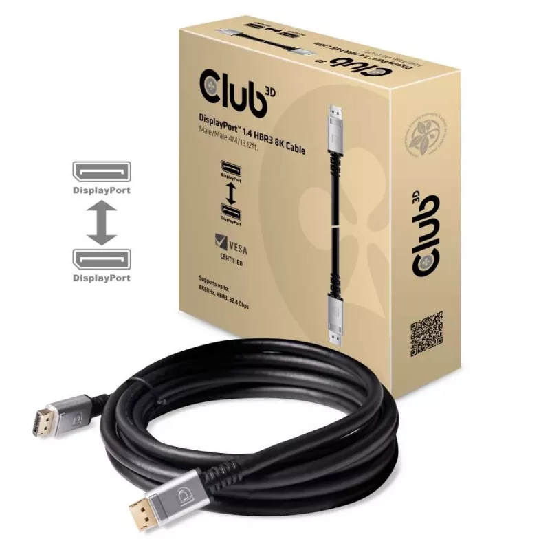 Kabel CLUB3D DisplayPort 1.4 HBR3 8K M/M 4 m / 13,12 stóp