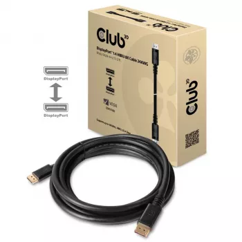 CLUB3D DisplayPort 1.4 HBR3 8K kabel M/M 4m /13.12ft, 4 m, DisplayPort, DisplayPort, Męski, Męski, 7680 x 4320 pikseli
