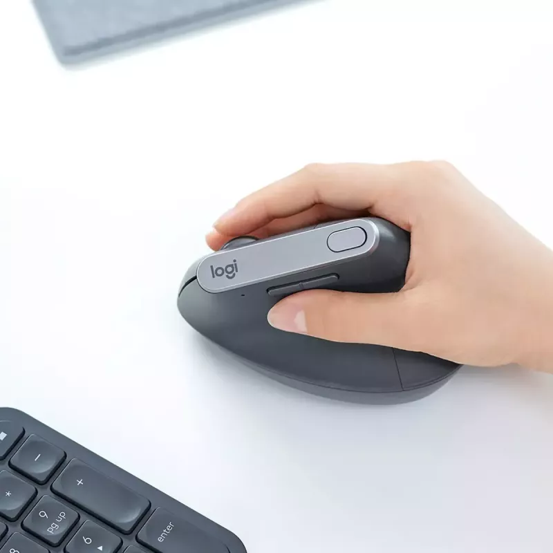 Ergonomiczna mysz bezprzewodowa Logitech MX Vertical, MX Vertical, 4000 DPI, RF Wireless + Bluetooth, praworęczna, grafit, do biura