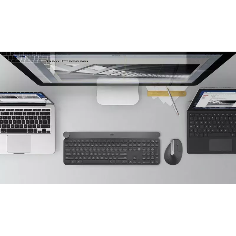 Ergonomiczna mysz bezprzewodowa Logitech MX Vertical, MX Vertical, 4000 DPI, RF Wireless + Bluetooth, praworęczna, grafit, do biura