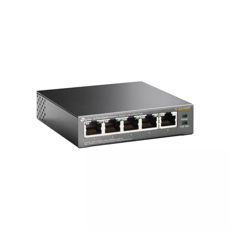 TP-Link 5-Portowy Gigabitowy Przełącznik Biurkowy PoE z 4 Portami, Niezarządzalny, Gigabit Ethernet (10/100/1000), Power over Ethernet (PoE)