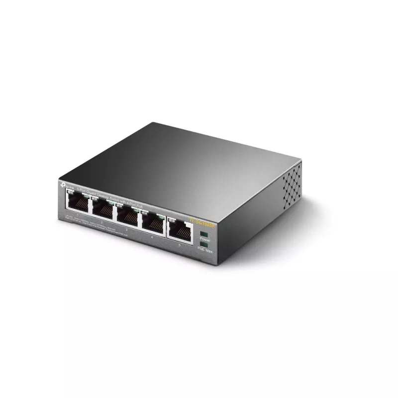 TP-Link 5-Portowy Gigabitowy Przełącznik Biurkowy PoE z 4 Portami, Niezarządzalny, Gigabit Ethernet (10/100/1000), Power over Ethernet (PoE)