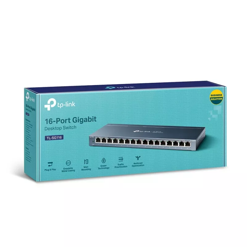 Przełącznik sieciowy TP-Link 16-portowy Gigabit Desktop, niezarządzalny, Gigabit Ethernet (10/100/1000), Full duplex