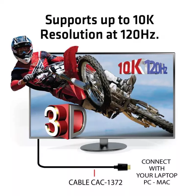 CLUB3D Ultra High Speed HDMI 4K120Hz, 8K60Hz Certified kabel 48Gbps M/M 2 m / 6.56 ft