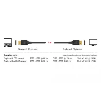 Kabel DisplayPort DeLOCK 85663 5 m Czarny