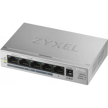 Zyxel GS1005HP Niezarządzany Gigabit Ethernet (10/100/1000) Power over Ethernet (PoE) Srebrny