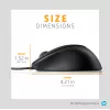 HP USB Mouse z czytnikiem linii papilarnych, oburęczna, USB Type-A, czarna