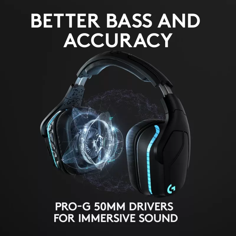 LOGITECH G935 Bezprzewodowy zestaw słuchawkowy do gier 7.1 Surround Sound Lightsync – 2,4 GHz
