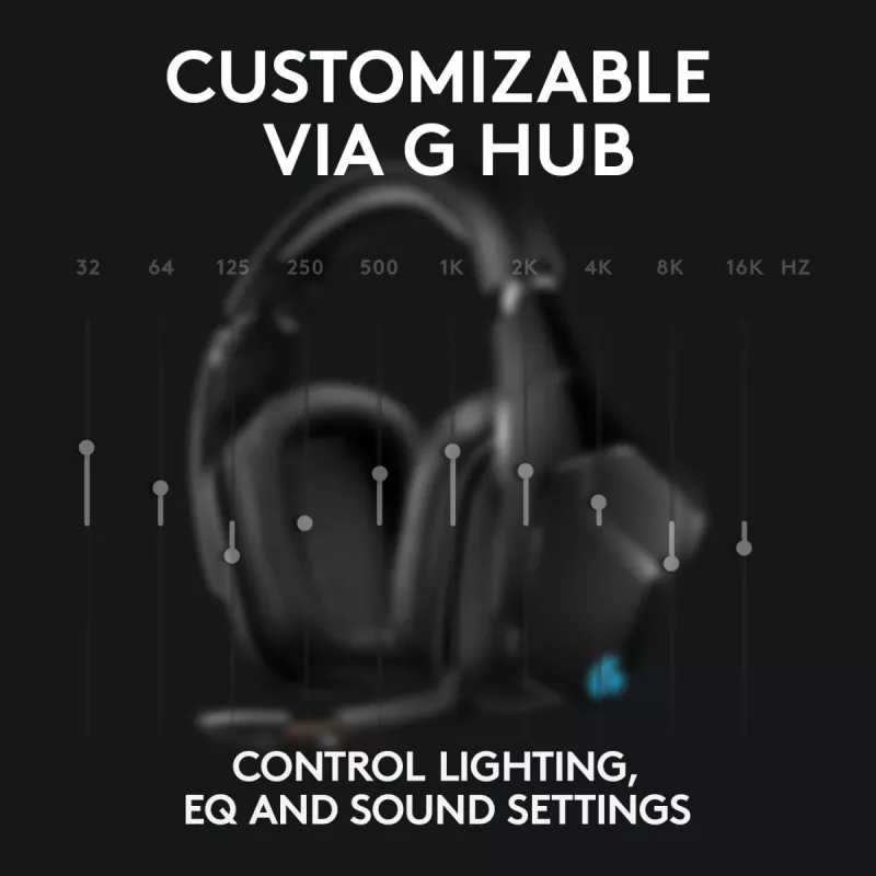 LOGITECH G935 Bezprzewodowy zestaw słuchawkowy do gier 7.1 Surround Sound Lightsync – 2,4 GHz