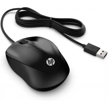 Mysz przewodowa HP 1000, oburęczna, USB Type-A, 1200 DPI, czarna