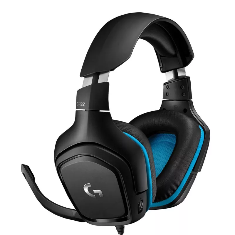 LOGITECH G432 - USB / 3.5mm - Game-headset - 7.1 Surround - niebieski