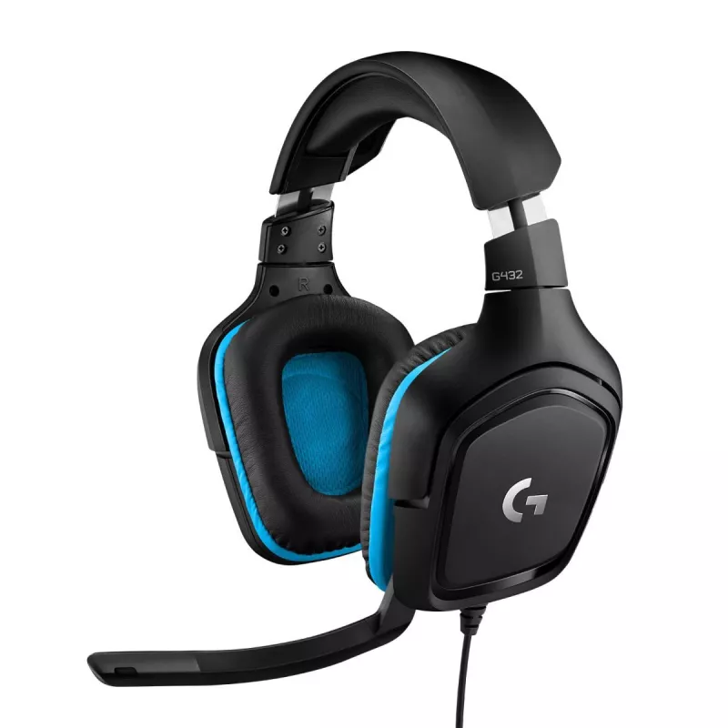 LOGITECH G432 - USB / 3.5mm - Game-headset - 7.1 Surround - niebieski