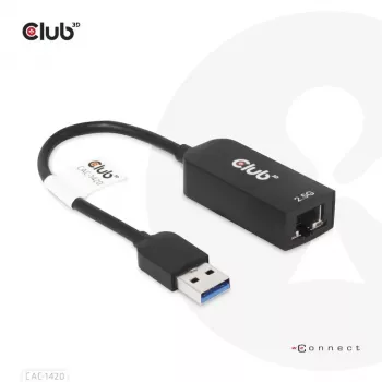 CLUB3D USB 3.2 Gen1 Typ A do RJ45 2.5Gbps adapter
