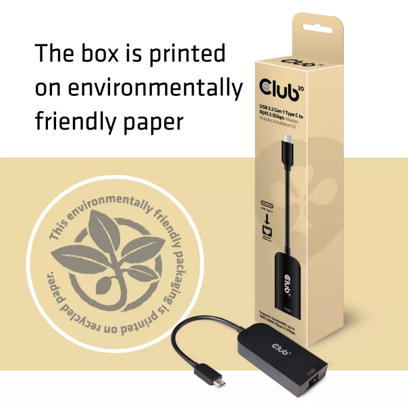Adapter CLUB3D USB 3.2 Gen1 Type C na RJ45 2.5Gbps