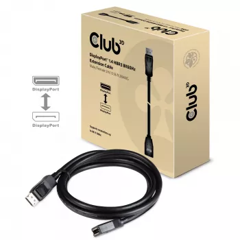 Kabel przedłużający CLUB3D DisplayPort 1.4 HBR3, 8K60Hz, M/Ż, 2 m