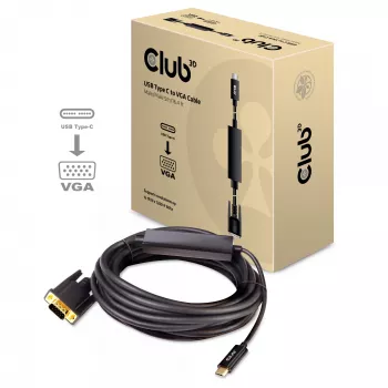 USB Type C to VGA Active kabel M/M CLUB3D CAC-1512 5m