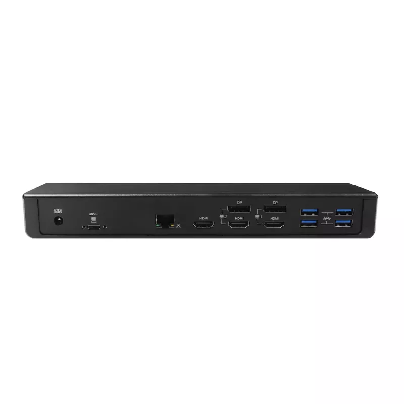 CLUB3D CSV-1562 to uniwersalna stacja dokująca USB3.2 Gen1 Type-C z potrójnym wyjściem 4K30Hz, certyfikowana DisplayLink®. Uniwersalna stacja dokująca z ładowaniem