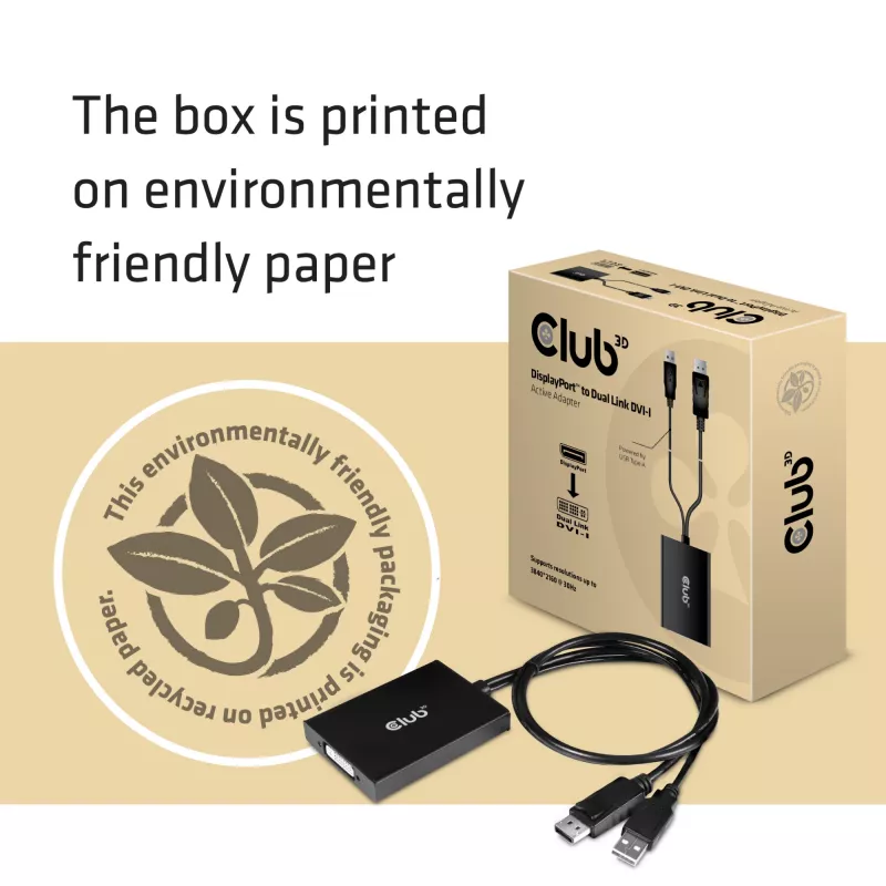 CLUB3D DisplayPort na Dual Link DVI-D z HDCP ON wersja aktywny adapter M/F