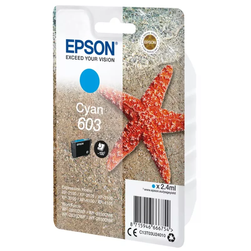 Wkład atramentowy Epson C13T03U24010 1 szt. oryginalny standardowa wydajność cyjan