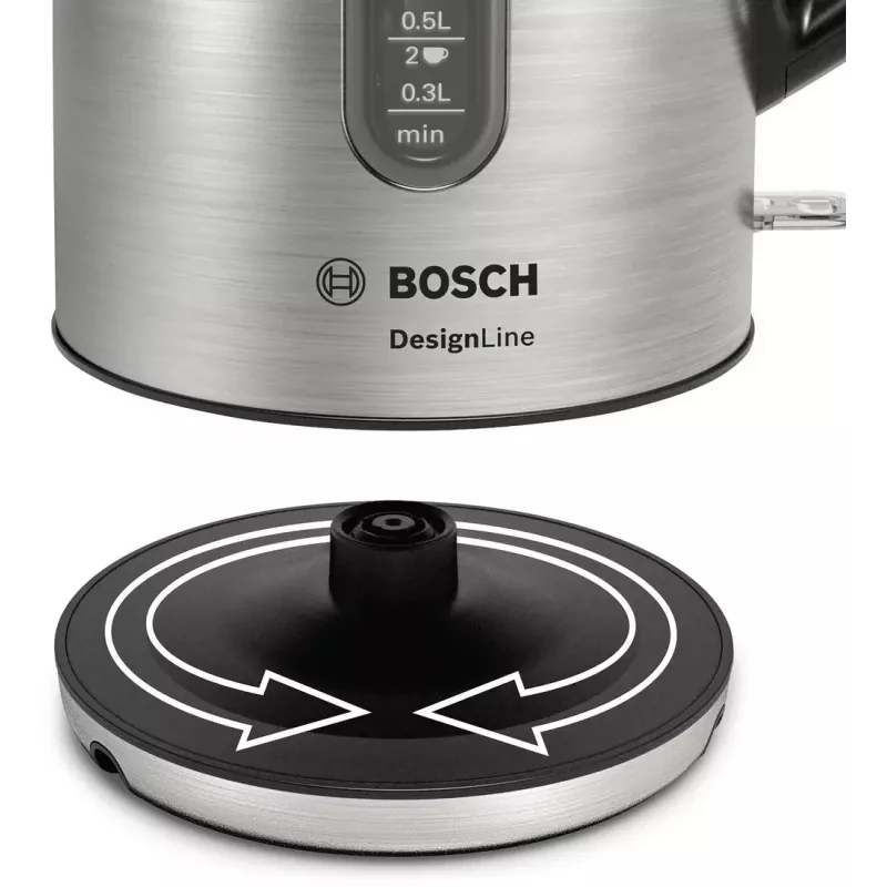 Bosch TWK4P440 czajnik elektryczny 1.7 L 2400 W Czarny, stal nierdzewna