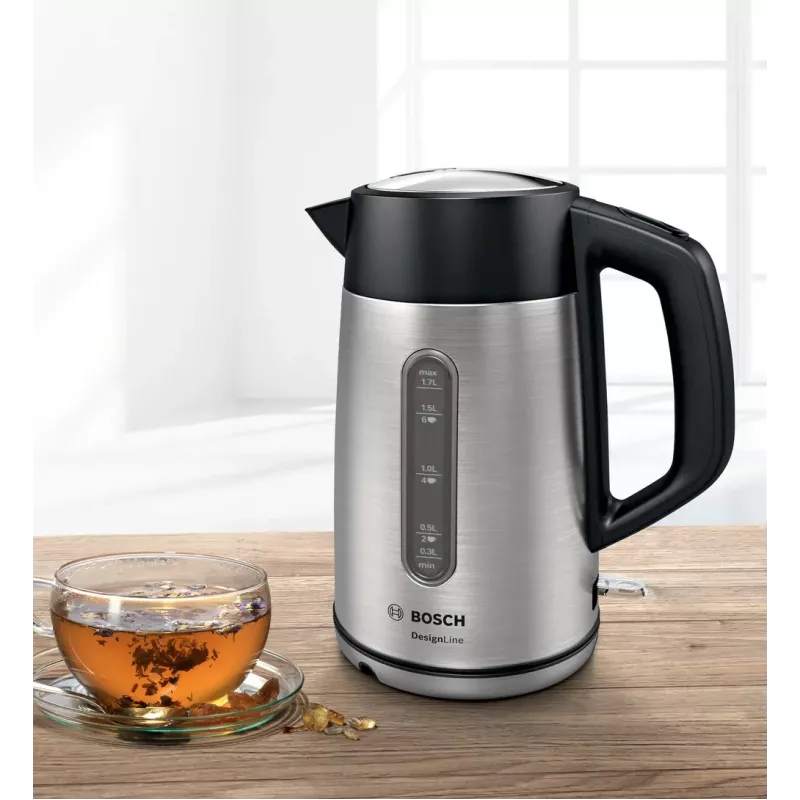 Bosch TWK4P440 czajnik elektryczny 1.7 L 2400 W Czarny, stal nierdzewna