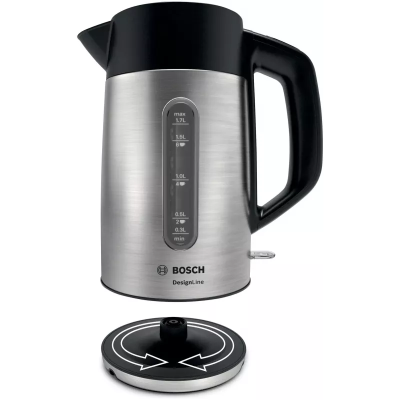Bosch TWK4P440 czajnik elektryczny 1.7 L 2400 W Czarny, stal nierdzewna