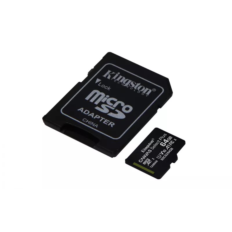Kingston Technology Canvas Select 64GB micSDXC Plus 100R A1 C10 Karta + ADP
