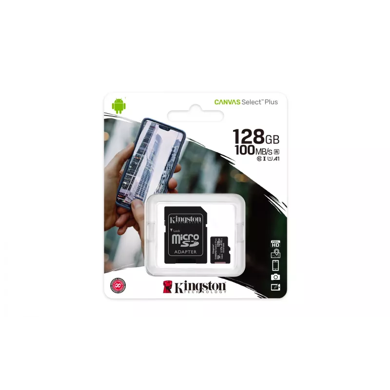 Pamięć Flash Kingston Technology 128GB microSDXC UHS-I Canvas Select Plus 100R A1 C10