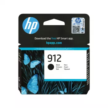 HP 912 Czarny oryginalny wkład z tuszem, czarny, 1 szt., 250 stron