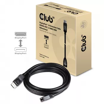 Kabel przedłużający CLUB3D DisplayPort 1.4 8K60Hz DSC 1.2 HBR3 HDR dwukierunkowy M/F 3m/9.84ft