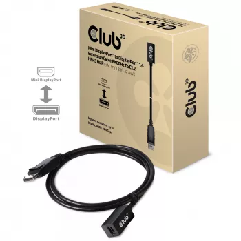 CLUB3D Przedłużacz Mini DisplayPort 1.4 na DisplayPort 8K60Hz DSC 1.2 HBR3 HDR Dwukierunkowy F/M 1m/3,28ft